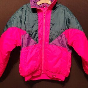 Vintage Cortina Puffer Coat Ski Jacket Pink NOS Original Tags Unused Med Nylon
